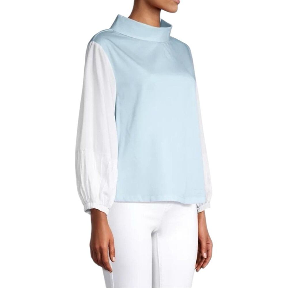 Harshman Perry Tunic in Pastel Blue and White Size XS NWT